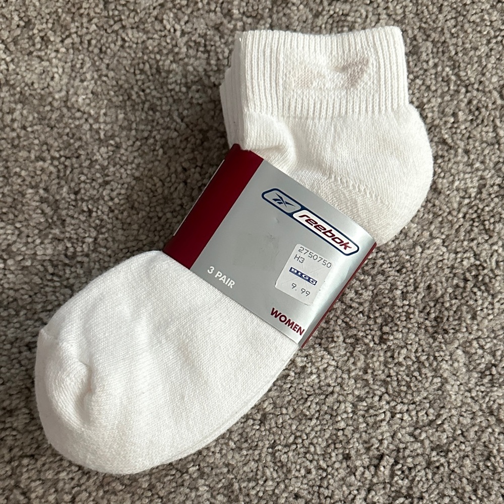 Reebok Women's White Athletic Socks
